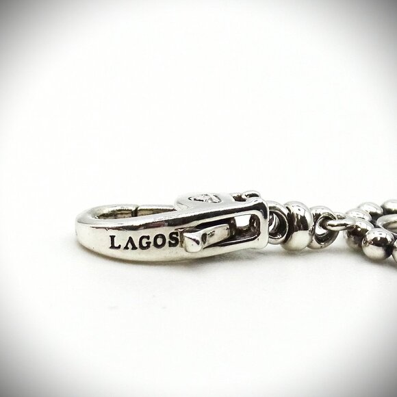 LAGOS Maya Sterling Silver Blue Ceramic Circle Stations Bracelet - Picture 11 of 11